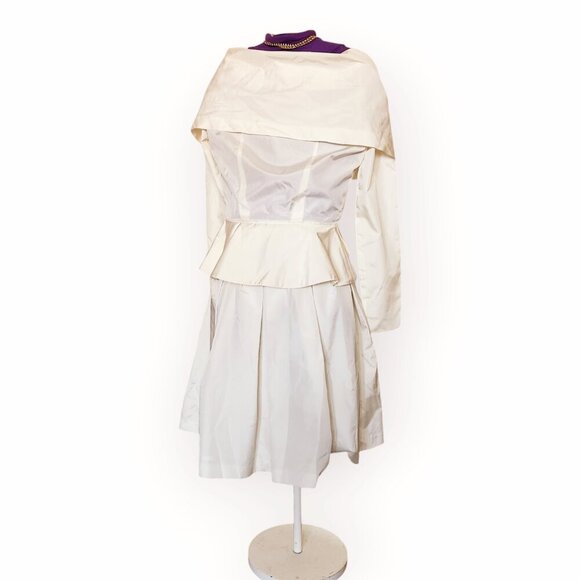 JOSEPH RIBKOFF WOMENS WEDDING ATTIRE TOP AND SKIRT CREAM COLOR - Picture 3 of 14